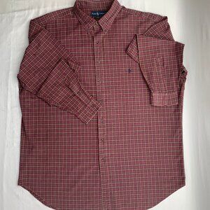 Polo Ralph Lauren Mens Button Down Red Cream Green Plaid Shirt 2XLT